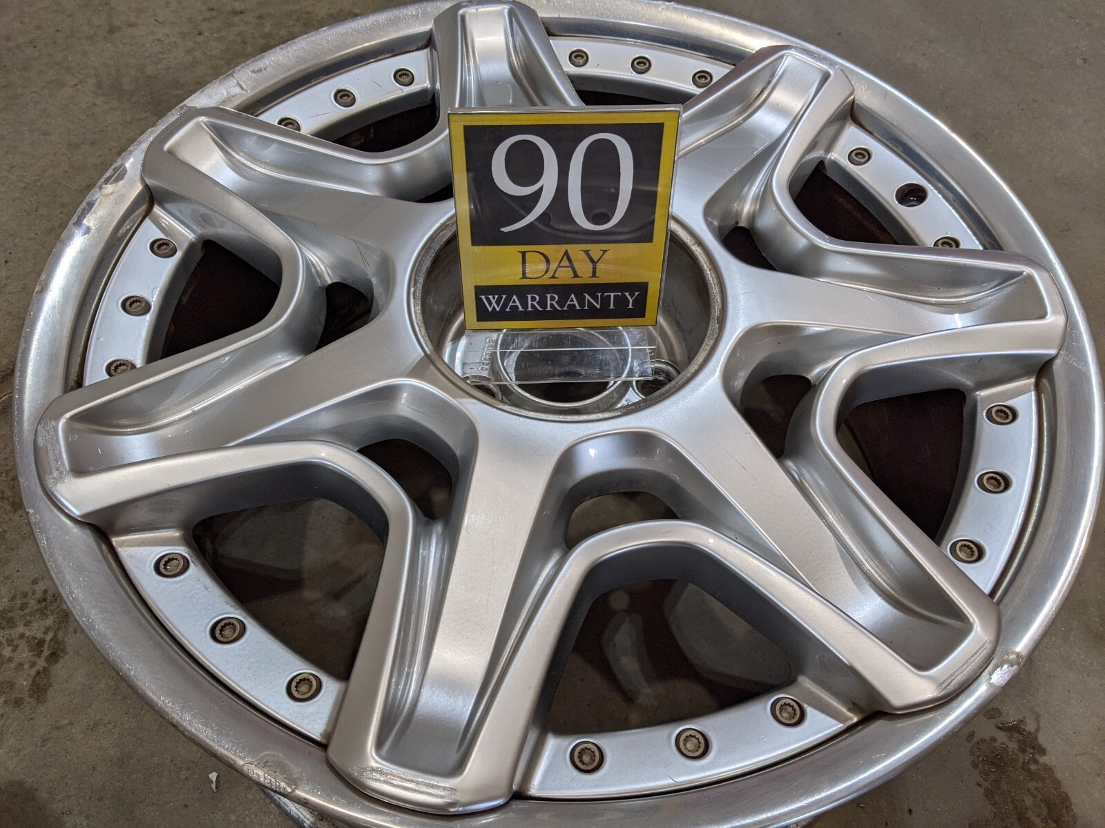 silver & polished Bentley Continental flying spur mulliner 7 spoke OEM wheel 20