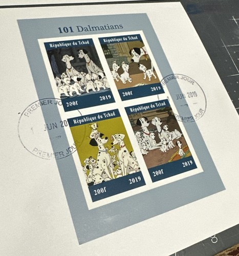 Chad 2019 (2 FDC) 101 Dalmatians Dogs (PERF. + IMPERF.) Disney Stamps - Picture 2 of 3