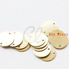 40 Pieces Raw Brass Flat Disc Link - 12mm CW-2035C-F-531
