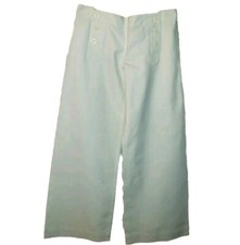 Ralph Lauren Rugby Extra Wide Leg Sailor Buttons Yacht Boat White Pants Sz 8