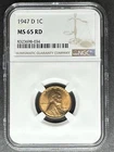 1947-D Lincoln Wheat Cent NGC MS-65 RD, Buy 3 Items, Get $5 Off!!!