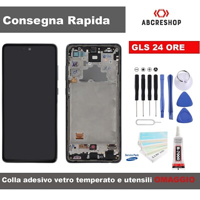 Lcd-Display Touch Original Samsung Galaxy A72 Sm A725 A726 Frame Black Blau Lila