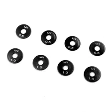 YR Black Aluminium Wheel Spacer set 1.0mm & 0.5mm 8 pieces 1:10 RC cars crawlers