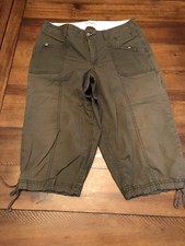 Euc Womens Dockers Capri Skimmer Pants Drawstring Ankle Olive Green Size 6