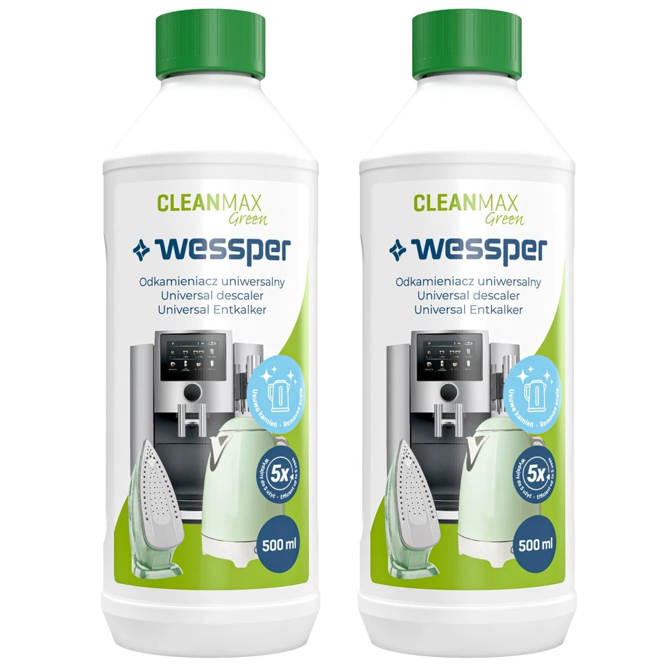 2er Pack Entkalker Wessper CleanMax Green ökologisch 500ml wie Delonghi DLS C500