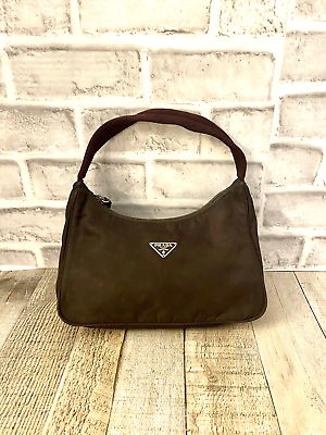 PRADA Mini BROWN Tessuto Sport NYLON Y2K Shoulder Hobo #31