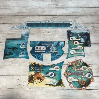 Tidal Blades Heroes Reef Board Game Replacement 5 Island & Champion Board Set