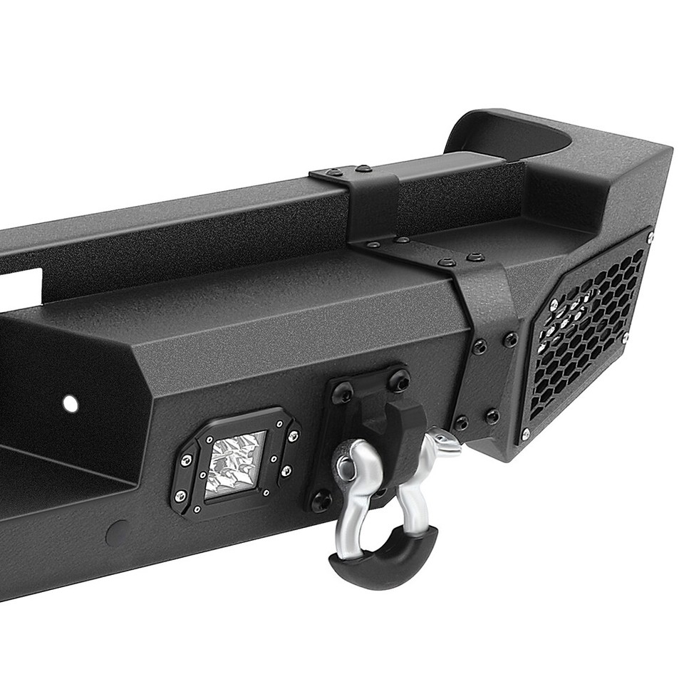 For 20192021 Ram 1500 Off Road Steel Rear Bumper w/LED Lights & D