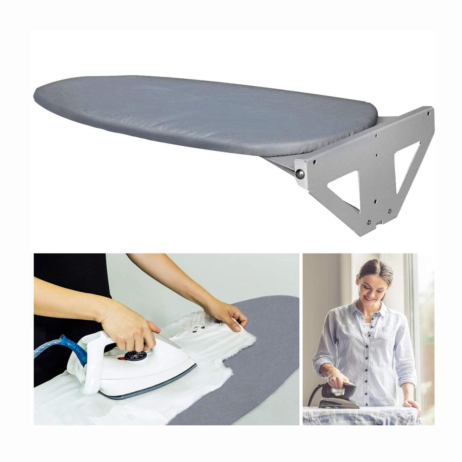 MYOYAY Wall-Mounted Ironing Board with Heat Resistant Cover 37.4in Fold Drop ...-image