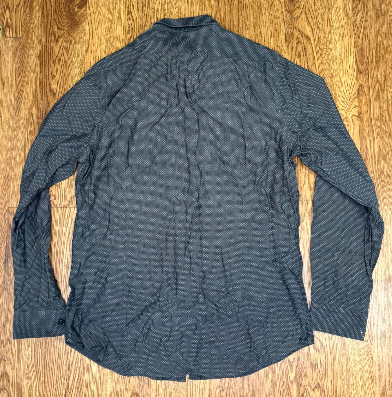 Express Men Fitted Button Down Dark Gray Shirt Si… - image 4