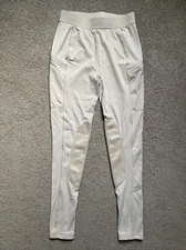 Girls WilLit Size L Tan Nylon/Spandex Equestrian Riding Leggings Zip Pockets