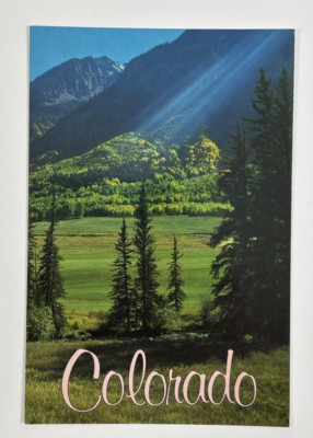 Colorful Colorado Rays of Sunlight in Crystal River Valley Postcard Unposted