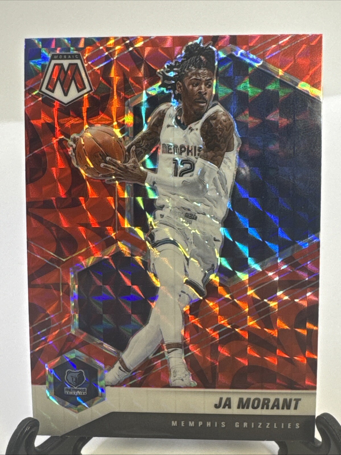 2020-21 Panini Mosaic - Reactive Red Prizm #40 Ja Morant