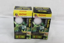 Exo Terra Sun Glo Neodymium Daylight Reptile 60W Bulb Lamp x 2 - New