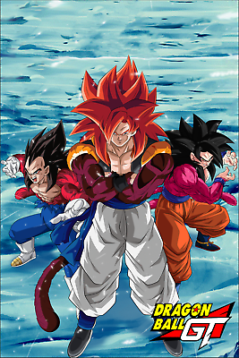 Dragon Ball GT Poster Goku Vegeta Fusion Gogeta SSJ4 18inx12in Free Shipping