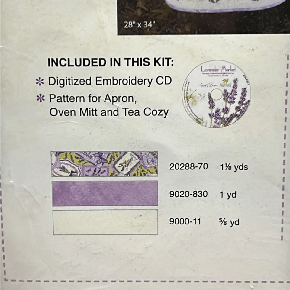 New Northcott Fabrics Lavender Market Hostess Set Pattern PTN1120-10 - Image 3 of 4