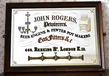 Werbespiegel Bar JOHN ROGERS PEWTERERS Barking Rd.  London 47 x 34,5 cm