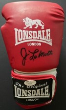 Jake LaMotta Signed Lonsdale Boxing Glove Raging Bull Autographed JSA COA