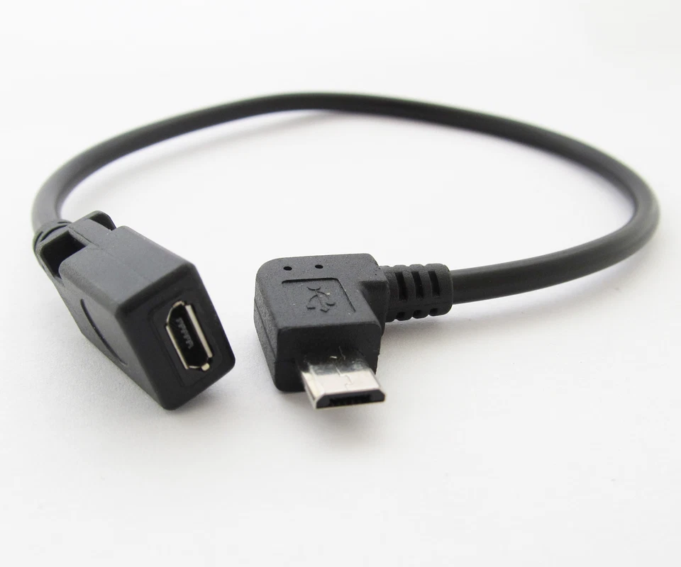 100pcs 1ft/30cm Micro 5pin USB Male To Female Right Angle data and charge Cable - Image 3 of 3