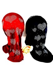 KIDS CHILDREN PRAYER PULL OVER HIJAB SCARF -3-4 YEARS heart des