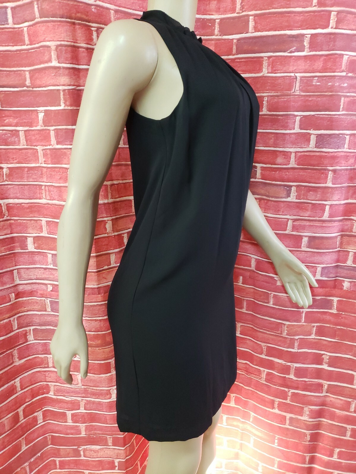 H&M Black Pleated Neckline Sleeveless Women's Dress Size 4 NWT #CB8 thumbnail 3