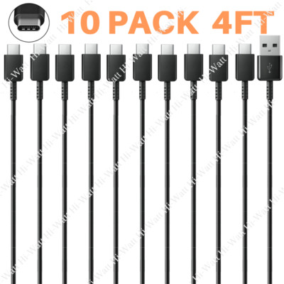 10Pack USB Type C Cable 4ft For Samsung S9 S8 Android Fast Charger Charging Cord