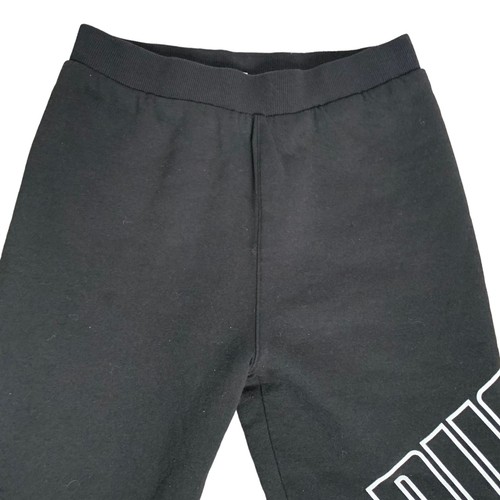 Puma Heavy Fleece Lined Sweatpants XL Youth Black High Rise Joggers Spell Out - Picture 2 of 8