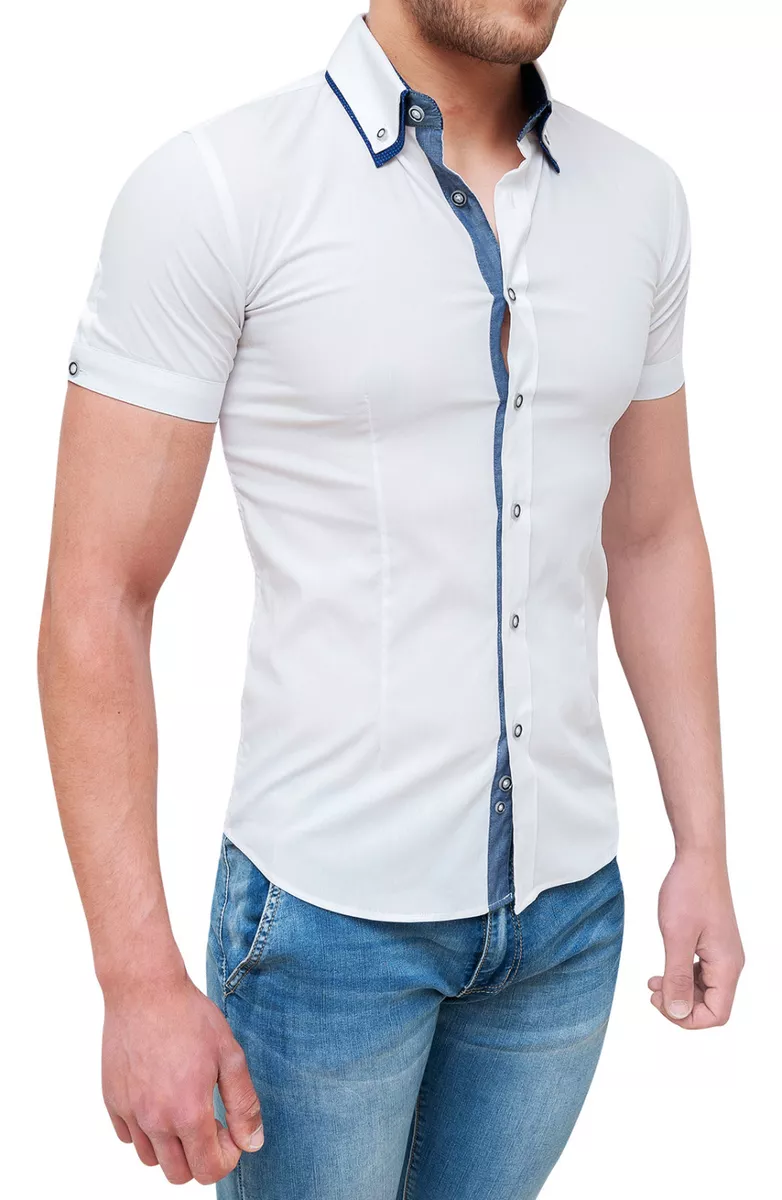 Camicia uomo slim clearance fit maniche corte