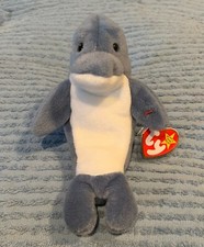 Ty Beanie Babies Echo The Dolphin With Waves The Orca Tags  PVC 1996 RARE 