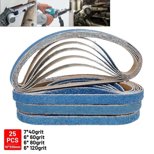 Durable Zirconium Oxide Abrasive Sanding Belts 25pcs 330*10mm 10mm Air Finger eBay