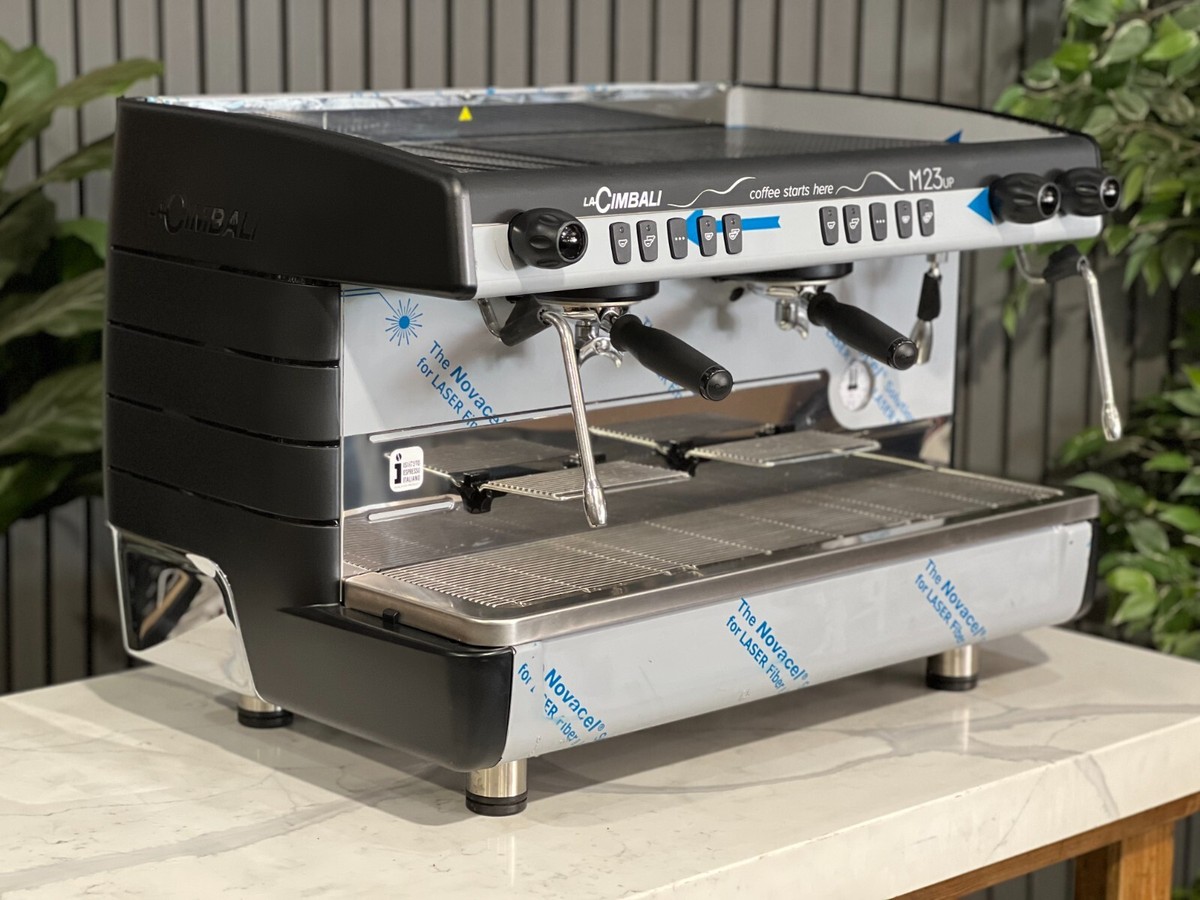 LA CIMBALI M23 UP 2 GROUP ESPRESSO COFFEE MACHINE BLACK CAFE LATTE