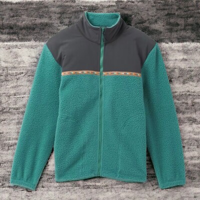 Prana Mens Hurricane FZ Full Zip Sherpa Fleece Jacket Size XL Cove Turquoise New