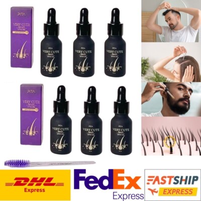 6 Pack Herbal Serum Natural Nourishing Essence Hair Eyebrow Beard Mustache 15ml