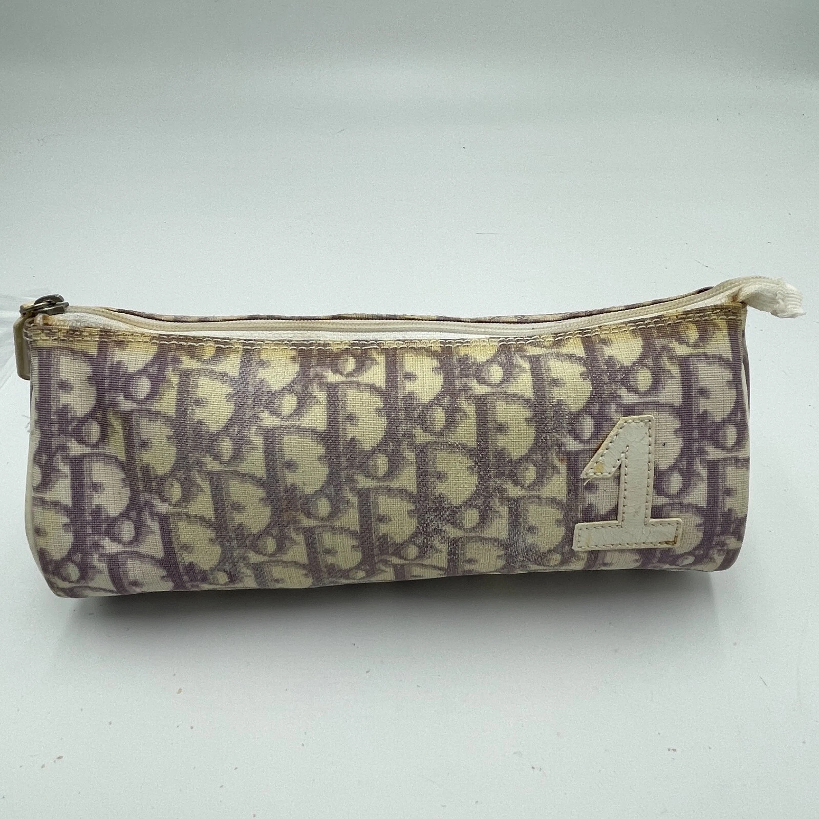 Pochette toile trotteur Christian Dior violet Italie MC1013 authentique 322