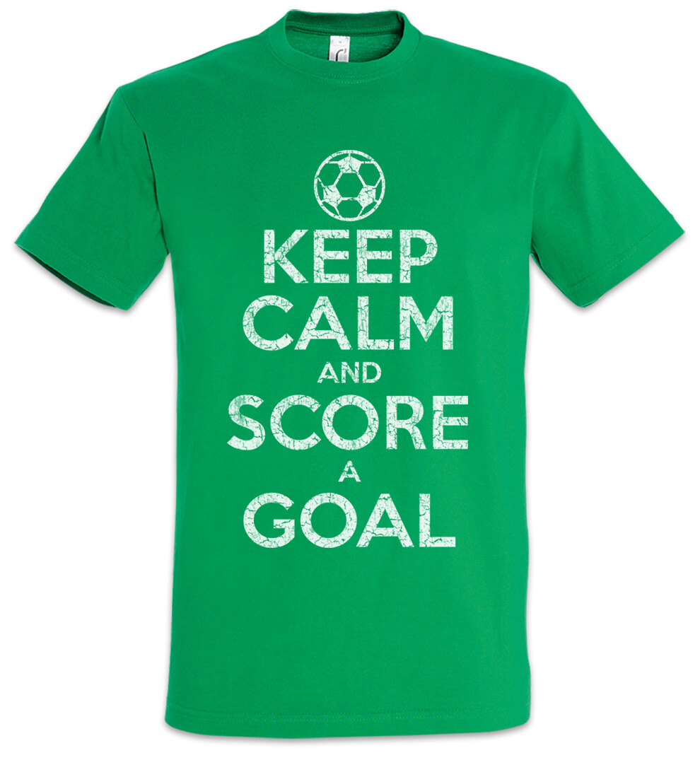 ALTRA Maglietta Keep Calm And Score A Goal Calcio Calcio Calcio Divertente Giocatore Allenatore Sportivo