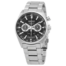 Seiko Men's Essentials Chronograph Quartz Black Dial Watch - SSB397P1 NEW