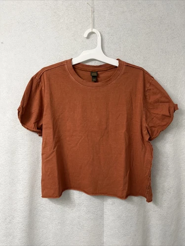 Women's Short Sleeve Crop Top - Wild Fable - Color Brown - Size S - Clearance