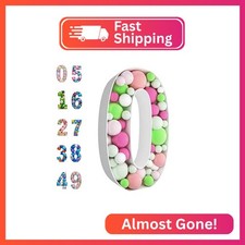 JoyBox Design 3FT DIY Mosaic Balloon Number 0 Frame, Party Backdrop Decor