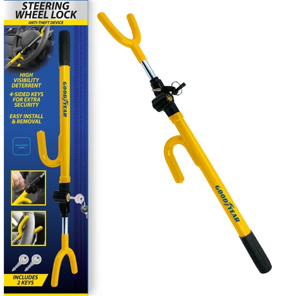 GOODYEAR STEERING WHEEL LOCK UNIVERSAL HIGH SECURITY CAR VAN CROOK LOCK 900158 - Image 4