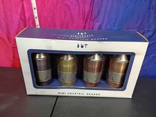 Storehouse Entertain Mini Cocktail Shaker Set of 4 Hammered Mixed Metals Copper