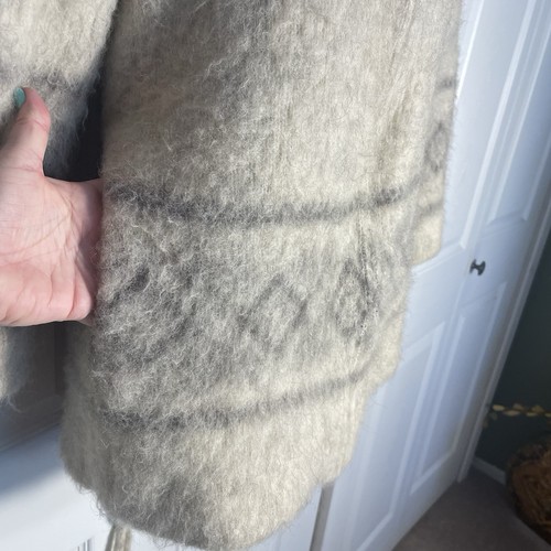 Giacca donna Alafoss Icewool vintage anni 80 piccola beige marrone 100% lana vergine zip - Foto 4 di 11