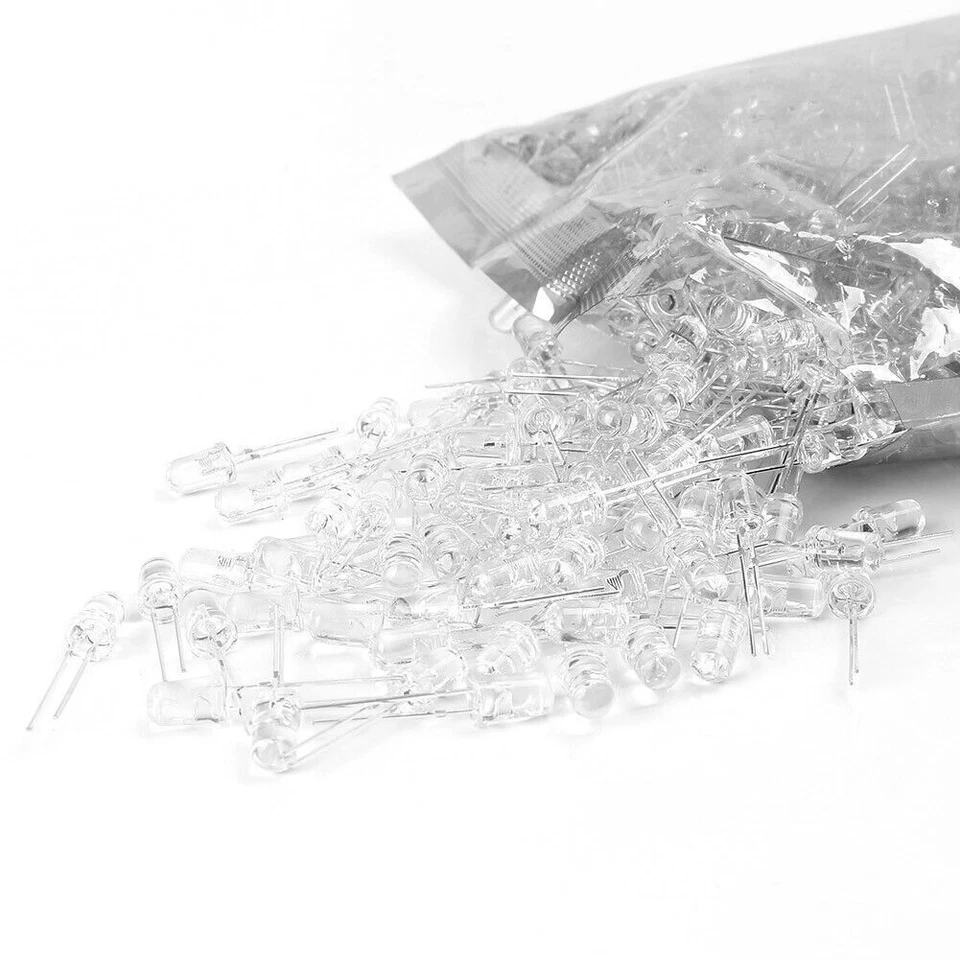 100/500/1000PCS 5mm Ultra Bright LED Weiße Glühbirne Lampe 20000mcd Super Bright - Bild 3 von 4