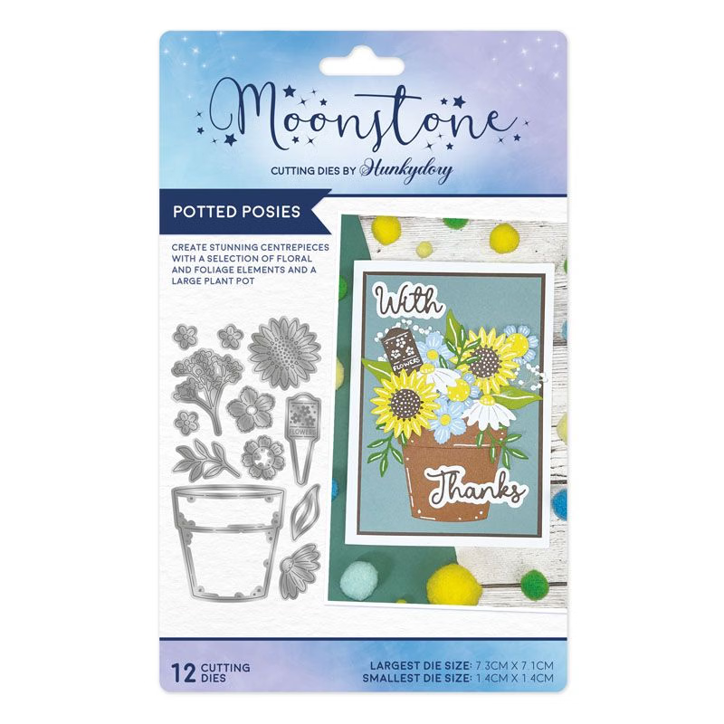 Hunkydory Moonstone - Potted Posies - Craft Die Set - MSTONE1099
