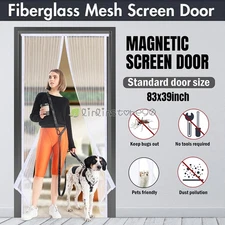 Magnetic Screen Door Mesh Heavy Duty Mosquito Anti Bugs Fly Curtain Self Closing