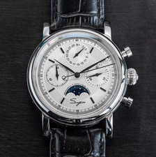 Seagull 1963 Sugess Classic / SWAN NECK MoonPhase Chronograph Watch Mechanical
