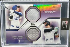 2025 Topps MLB MVP Shohei Ohtani / Aaron Judge Dual Relic Purple Foil /75 