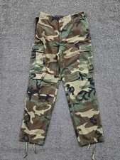 Vintage Military Pants Mens Medium Regular Combat Trousers Woodland Camouflage