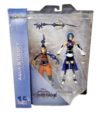 Disney Kingdom Hearts Aqua & Goofy Action Figures 15th Anniv Diamond Select NEW