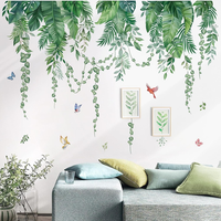 Wondever Wandtattoo Palmblatt Pflanzen Wandaufkleber HäNgende GrüNe Tropische Bl