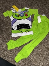 NWT Boys Size 4 Disney Toy Story Buzz Lightyear Green Short Sleeve Pajamas